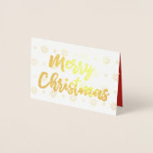 ゴールデンメリークリスマススクリプトフォトハート雪 箔カード (正面)