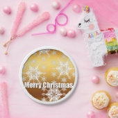 ゴールデンメリークリスマススノーフレーク – 紙プレート ペーパープレート (パーティー)