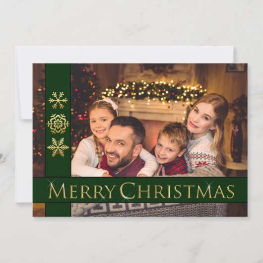ゴールデンメリークリスマスファミリーの写真 シーズンカード (正面)