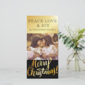 ゴールデンメリークリスマスファミリーフォトカード シーズンカード (スタンド正面)