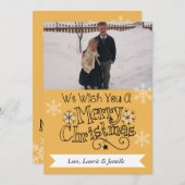 ゴールデンメリークリスマスフォトホリデーカード シーズンカード (正面/裏面)