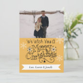 ゴールデンメリークリスマスフォトホリデーカード シーズンカード (スタンド正面)