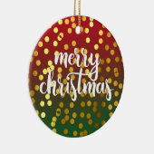 ゴールデンメリークリスマス水玉模様セラミックオーナメント セラミックオーナメント (右)