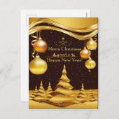 ゴールデンメリークリスマス&ハッピーニューイヤー シーズンポストカード (正面/裏面)