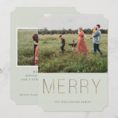 ゴールデンメリーモダンフォトホリデーカード | セージ シーズンカード (正面/裏面)