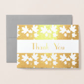 ゴールデンメープルパタエレガントーン – リーフモチーフ 箔カード (封筒付き正面)