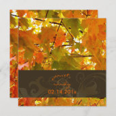 ゴールデンメープル葉秋の結婚式招待状 招待状 (正面/裏面)