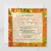 ゴールデンメープル葉秋の結婚式招待状 招待状 (裏面)
