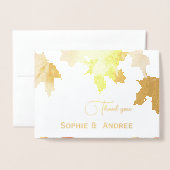 ゴールデンメ葉プルの写真を結婚追加する 箔カード (封筒付き正面)