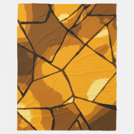 ゴールデンモザイクガラスアート フリースブランケット