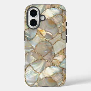 ゴールデンモザイクスタイルマザーオブパールプロテクション iPhone 16ケース