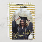 ゴールデンモダンアークカスタム詳細卒業パーティー 招待状 (正面/裏面)