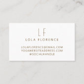 ゴールデンモダンウォーターカラーYOGAオーバーレイカスタム写真 名刺 (裏面)