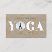 ゴールデンモダンウォーターカラーYOGAオーバーレイカスタム写真 名刺 (正面)