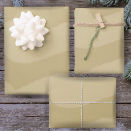 ゴールデンモダンウォーター色のストライプ休日 ラッピングペーパーシート