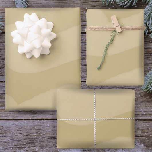 ゴールデンモダンウォーター色のストライプ休日 ラッピングペーパーシート