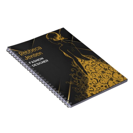 ゴールデンモダンエレガントガウン夏のファッション ノートブック (右側)