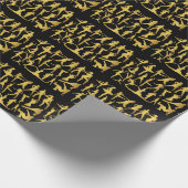 ゴールデンモダンクラシックヒップホップダンスブラック ラッピングペーパー (角)