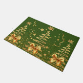 ゴールデンモダングリッターの木伝統的々緑 ドアマット (アングル)