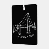 ゴールデンモダンゲートブリッジドードル付/写真と文字 メタルオーナメント (正面左)