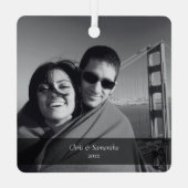 ゴールデンモダンゲートブリッジドードル付/写真と文字 メタルオーナメント (裏面)