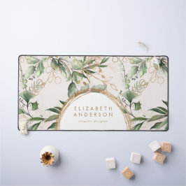 ゴールデンモダンサークルユーカリプトゥス企業のビッグ デスクマット