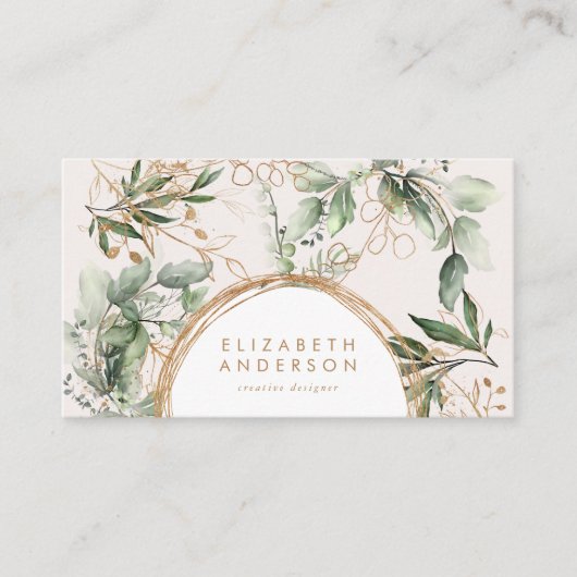 ゴールデンモダンサークルユーカリ企業の 名刺 (正面)