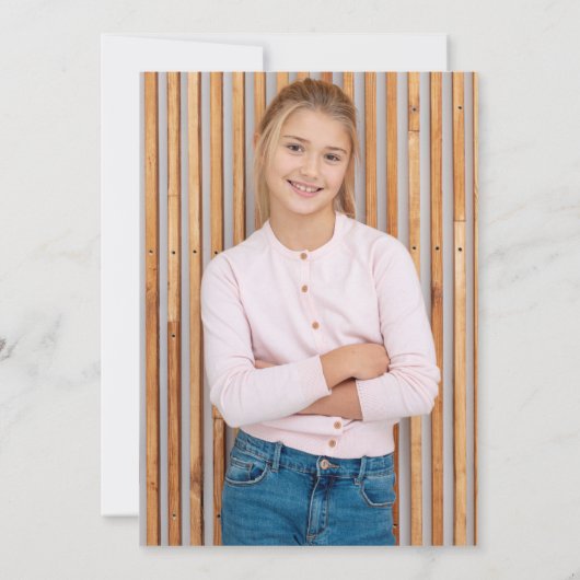 ゴールデンモダンシグネチャーの最初の聖餐式の写真 招待状 (裏面)