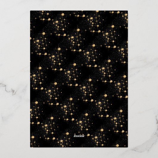 ゴールデンモダンスノーフレーク1枚フォト金ゴールドブラック 箔シーズンカード (裏面)