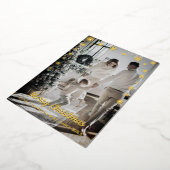 ゴールデンモダンスノーフレーク1枚フォト金ゴールドブラック 箔シーズンカード (回転した状態)