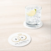 ゴールデンモダンズ結婚リングや輪披露宴 ラウンドペーパーコースター (インサイチュ)