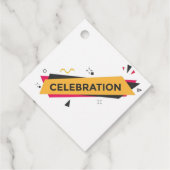 ゴールデンモダンダイヤモンドカスタムウェディングメッセージカード フェイバータグ (裏面)