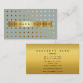 ゴールデンモダンドッツミントパステルビップゴールデンフォイル 名刺 (正面/裏面)