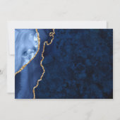 ゴールデンモダンネイビーブルーマーブル卒業パーティー 招待状 (裏面)