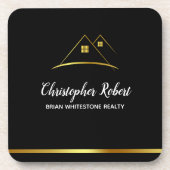 ゴールデンモダンハウスロゴ実在エテート コースター (正面)