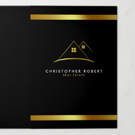 ゴールデンモダンハウスロゴ実在エテート 三つ折りカード