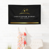 ゴールデンモダンハウスロゴ実在エテート 横断幕 (インサイチュ)