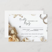 ゴールデンモダンバラ春の結婚式応答カード 出欠カード (正面/裏面)