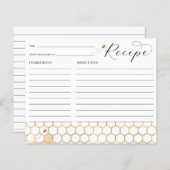 ゴールデンモダンビーブライダルシャワーレシピカード (正面/裏面)