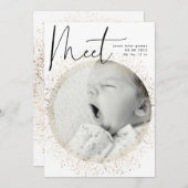 ゴールデンモダンフォイルボホエレガントスノーフォト誕生 (正面/裏面)