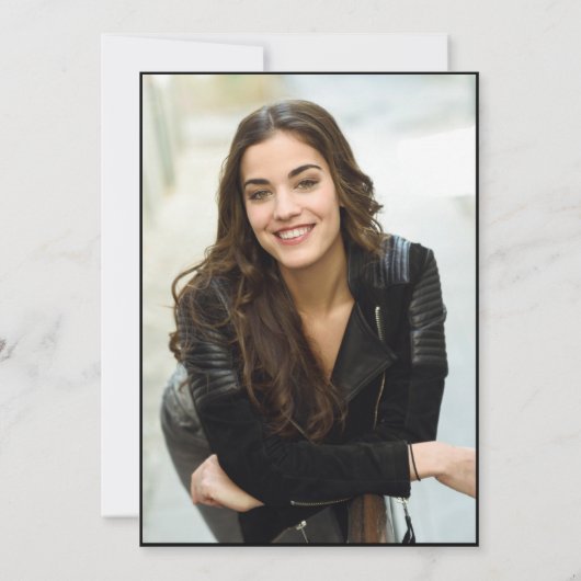 ゴールデンモダンブラック卒業パーティーの写真 招待状 (裏面)