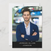 ゴールデンモダンブラック卒業パーティーの写真 招待状 (裏面)