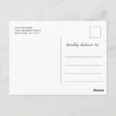 ゴールデンモダンブラック卒業パーティー招待状 ポストカード (裏面)