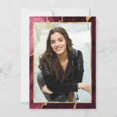 ゴールデンモダンブルゴーニュ大理石卒業パーティー 招待状 (裏面)