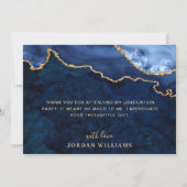 ゴールデンモダンブルーマーブルゲート卒業 サンキューカード (裏面)