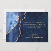 ゴールデンモダンブルーマーブルゲート卒業 サンキューカード (裏面)