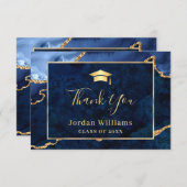 ゴールデンモダンブルーマーブルゲート卒業 サンキューカード (正面/裏面)