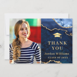 ゴールデンモダンブルーマーブルゲート卒業 サンキューカード