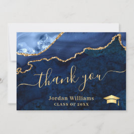 ゴールデンモダンブルーマーブルゲート卒業 サンキューカード