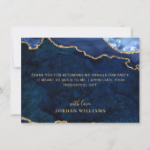 ゴールデンモダンブルーマーブルゲートRN卒業 サンキューカード (裏面)